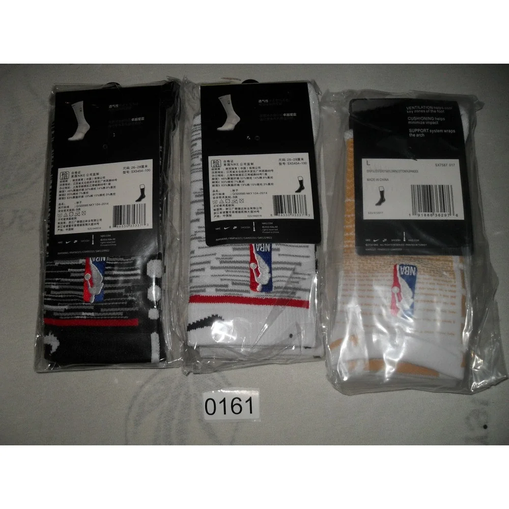 Nike‎ Elite Quick Crew Basketball Socks Cushioned NBA Mens Size L SX5454-100 3p